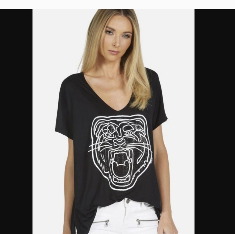 Lauren Moshi Crystal Tiger tshirt